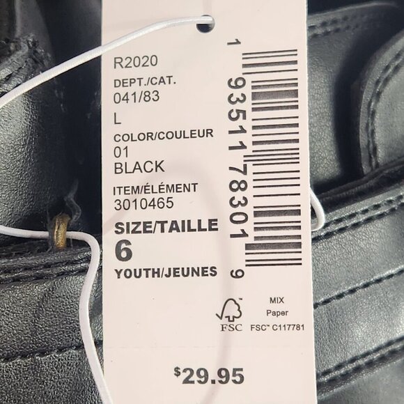 The Children's Place Boys Black Loafer Hook and Loop Strap Size 6 Casual Church - Picture 8 of 8